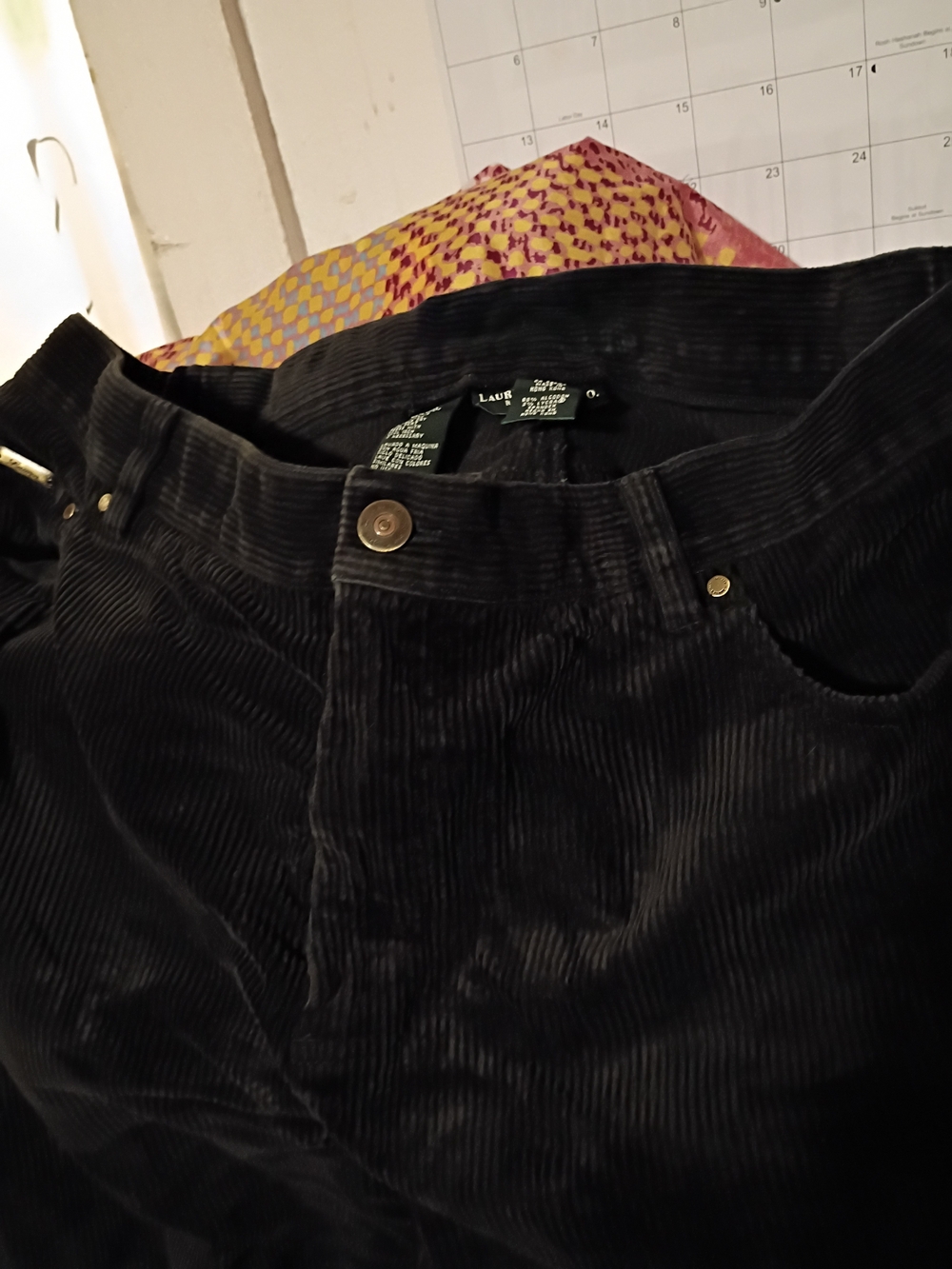 Lauren Ralph Lauren Black Corduroy Women's Jeans.